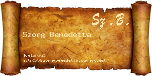 Szorg Benedetta névjegykártya